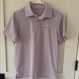 Boys Vineyard Vines On the Go Sankaty Striped Polo Shirt - Red, White, and Blue